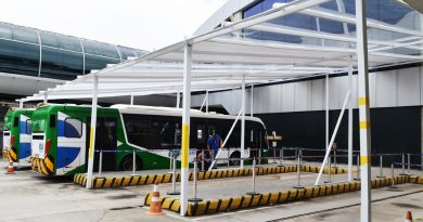 Área remota no Aeroporto Santos Dumont recebe toldos protetores Toldos Proteção