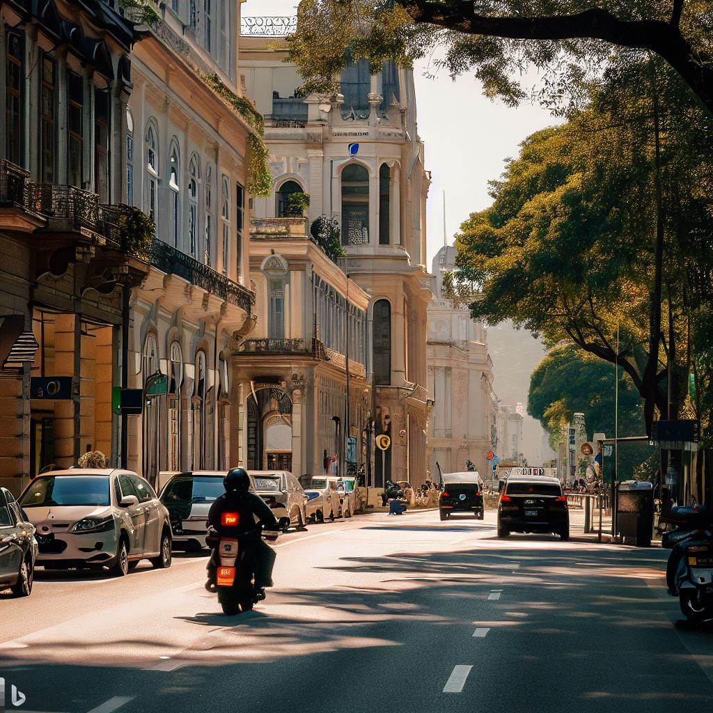 trânsito moto carros árvore