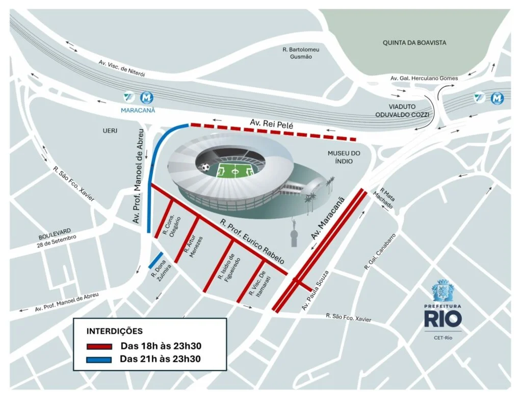 Vias no entorno do Maracanã