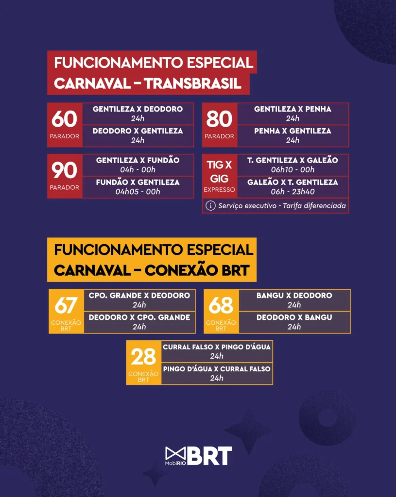 transbrasil conexão brt carnaval